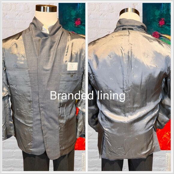 Valentino Uomo 44R Gray Nailhead Lightweight Blazer Sport Coat Jacket Note - Picture 7 of 14